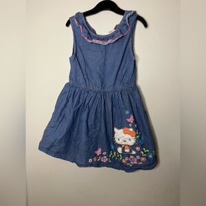 Hello Kitty Denim Sleeveless Dress Girls Size 6X